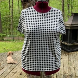 Luxe Supima J Jill patterned B&W tee.